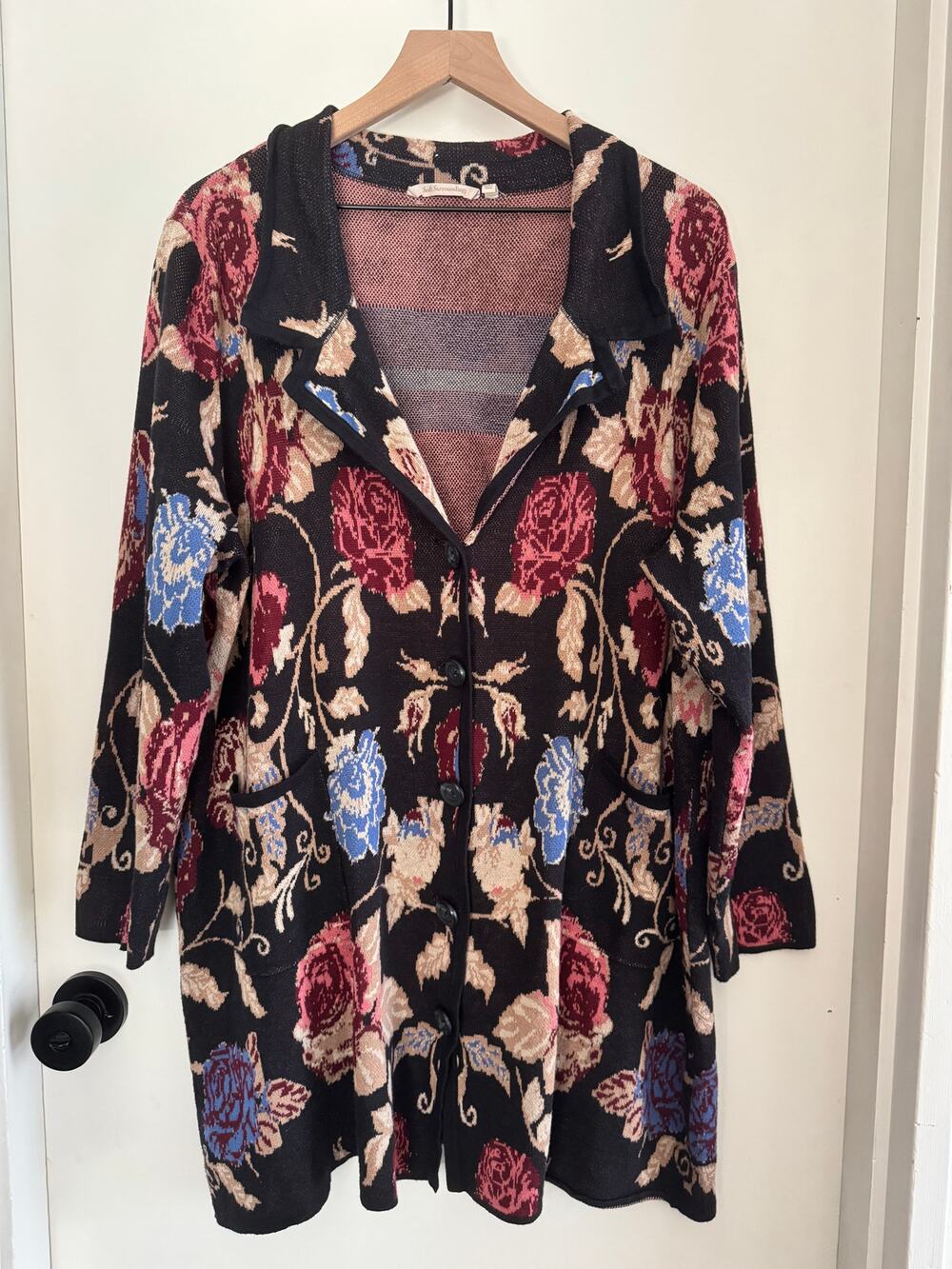 SOFT SURROUNDINGS 'Glasgow' roses cardigan sweater coat - 2x